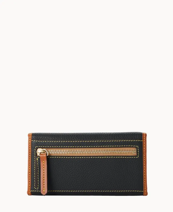 Dooney and Bourke Pebble Grain Continental Clutch Black WomenMen Wallets