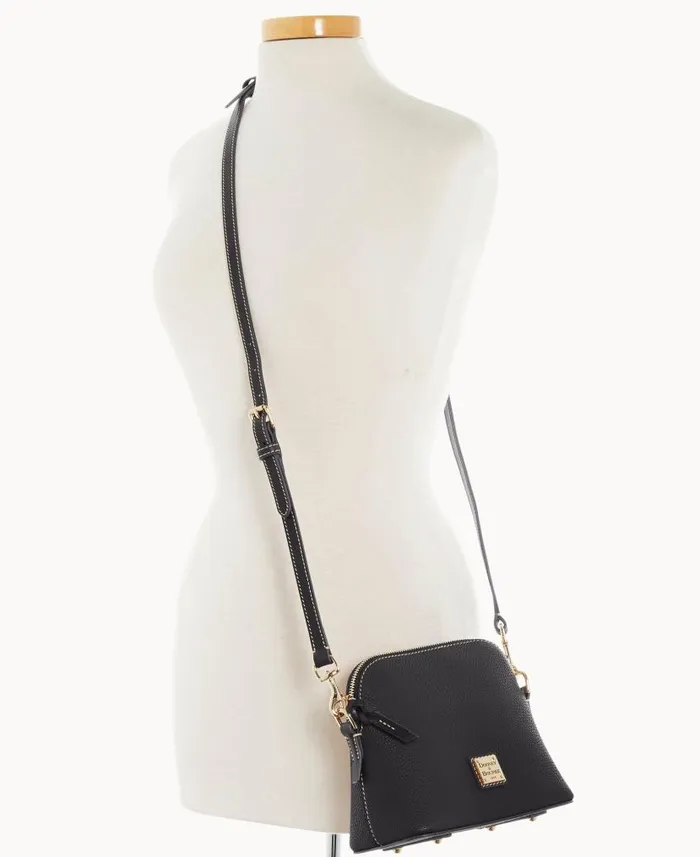 Dooney and Bourke Pebble Grain Domed Crossbody Black Black WomenMen Crossbodies Dooney and Bourke Pebble Grain Domed Crossbody Black Black WomenMen Crossbodies