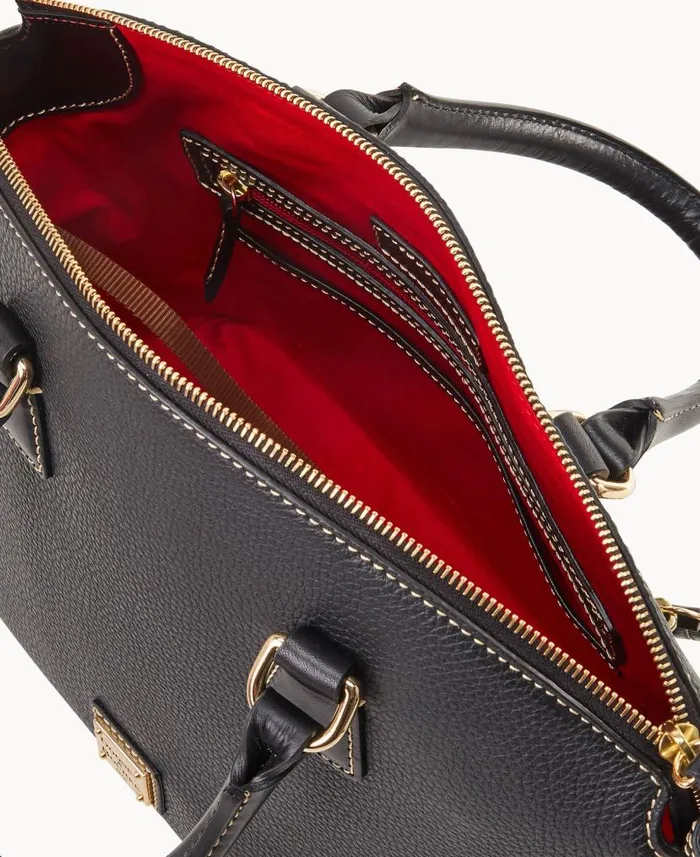 Dooney and Bourke Pebble Grain Domed Satchel Black Black WomenMen Satchels