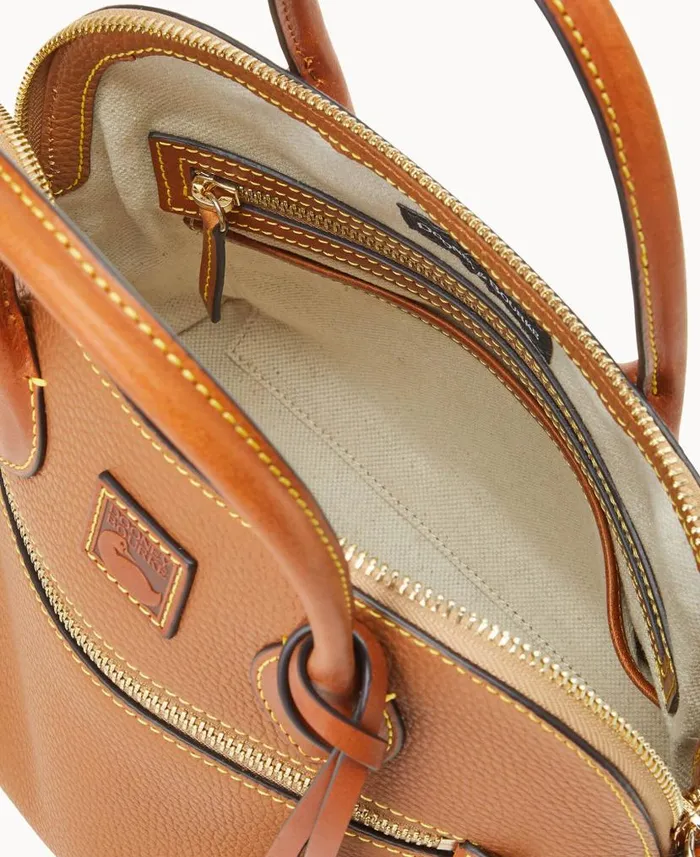 Dooney and Bourke Pebble Grain Domed Satchel Caramel WomenMen Satchels