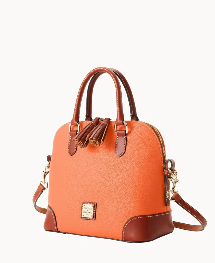 Dooney and Bourke Pebble Grain Domed Satchel Coral WomenMen Satchels