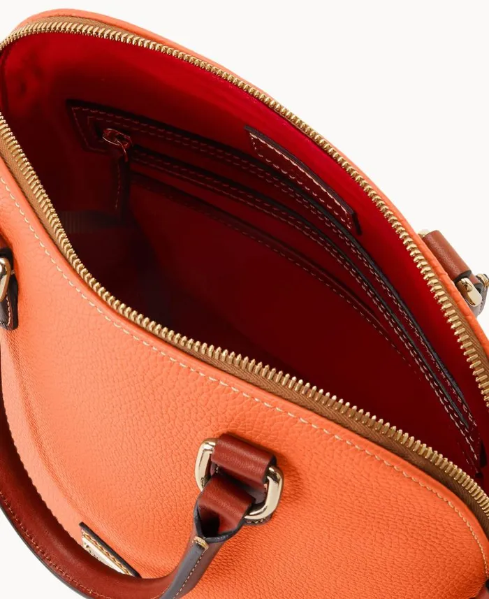Dooney and Bourke Pebble Grain Domed Satchel Coral WomenMen Satchels