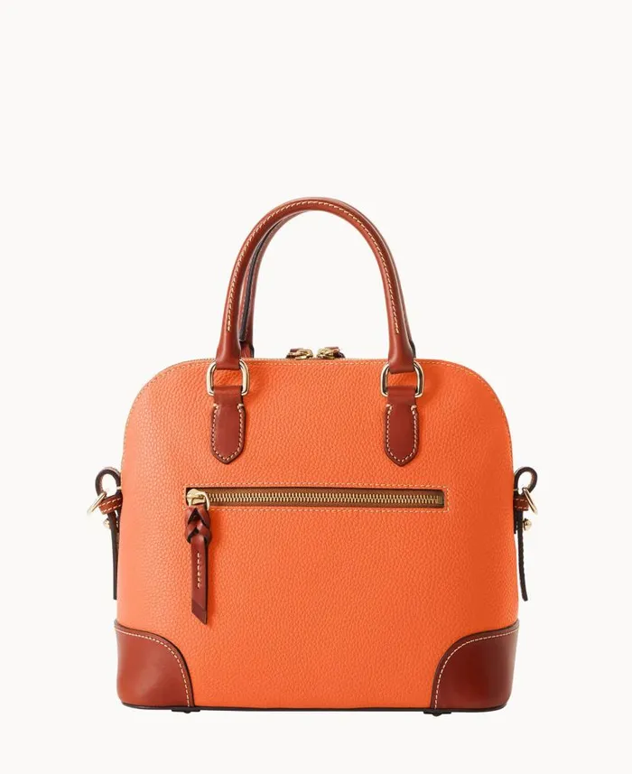 Dooney and Bourke Pebble Grain Domed Satchel Coral WomenMen Satchels