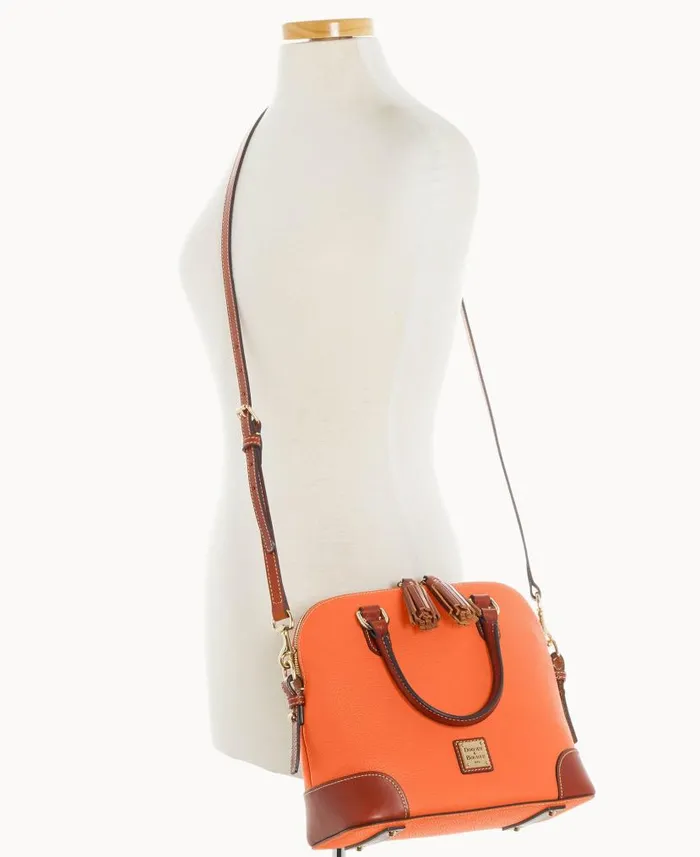 Dooney and Bourke Pebble Grain Domed Satchel Coral WomenMen Satchels