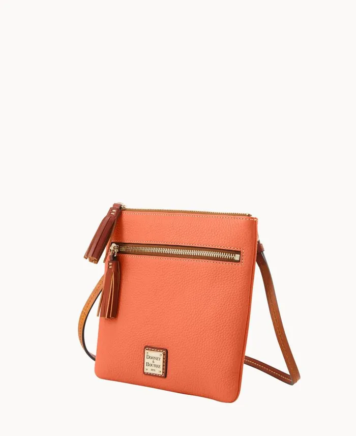 Dooney and Bourke Pebble Grain Double Zip Tassel Crossbody Coral WomenMen Crossbodies Dooney and Bourke Pebble Grain Double Zip Tassel Crossbody Coral WomenMen Crossbodies