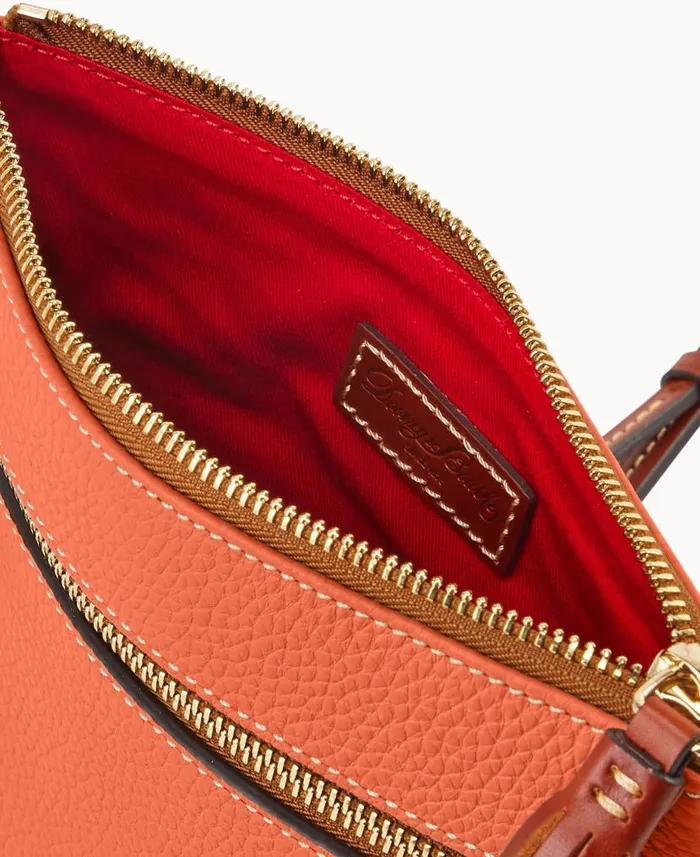 Dooney and Bourke Pebble Grain Double Zip Tassel Crossbody Coral WomenMen Crossbodies Dooney and Bourke Pebble Grain Double Zip Tassel Crossbody Coral WomenMen Crossbodies