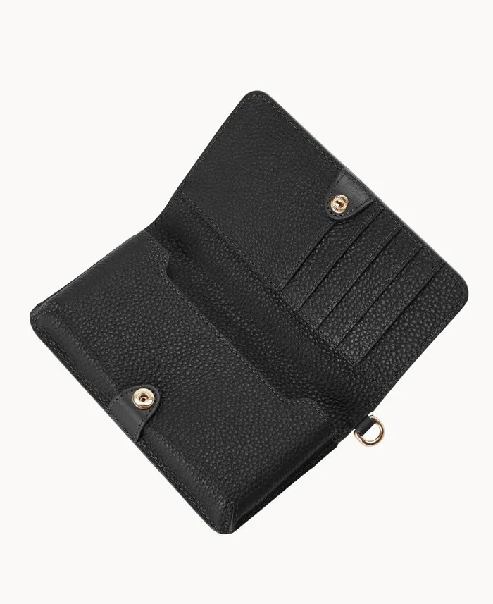 Dooney and Bourke Pebble Grain Fey Phone Wristlet Black Black WomenMen Wallets Dooney and Bourke Pebble Grain Fey Phone Wristlet Black Black WomenMen Wallets
