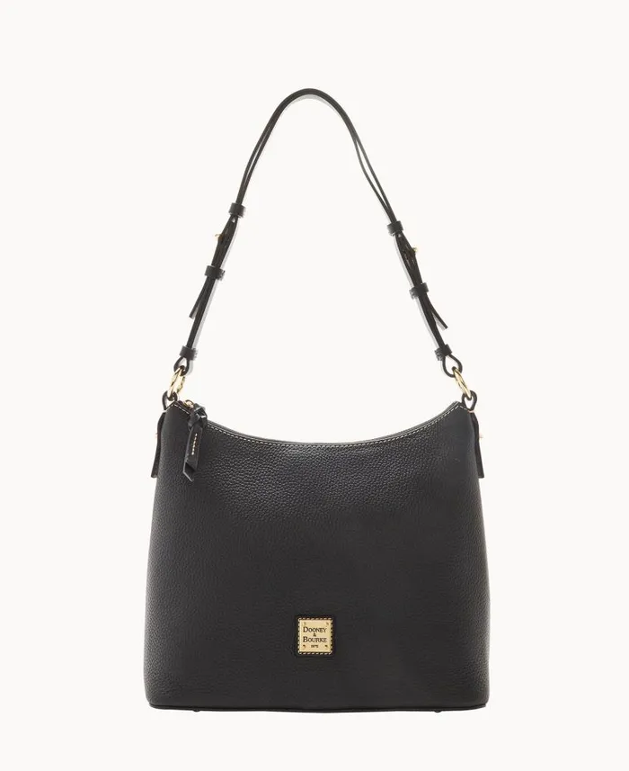 Dooney and Bourke Pebble Grain Hobo Black Black WomenMen Shoulder Bags