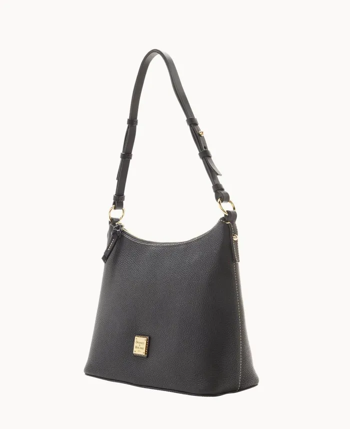 Dooney and Bourke Pebble Grain Hobo Black Black WomenMen Shoulder Bags