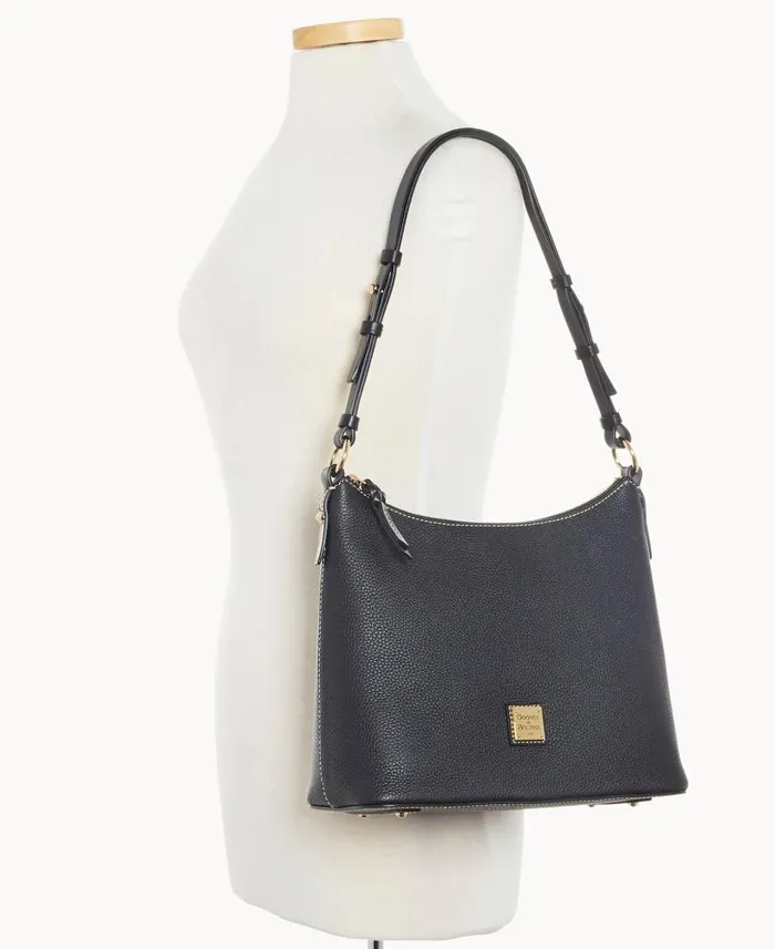 Dooney and Bourke Pebble Grain Hobo Black Black WomenMen Shoulder Bags