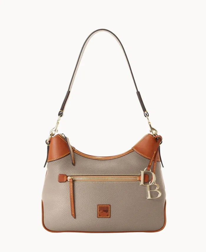 Dooney and Bourke Pebble Grain Hobo Taupe WomenMen Shoulder Bags