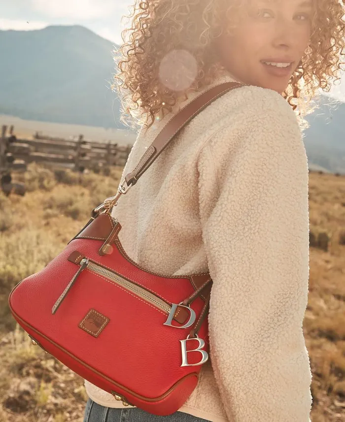 Dooney and Bourke Pebble Grain Hobo Taupe WomenMen Shoulder Bags