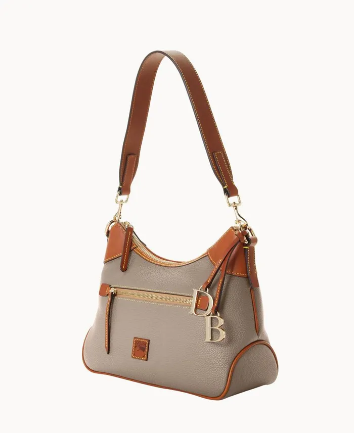 Dooney and Bourke Pebble Grain Hobo Taupe WomenMen Shoulder Bags