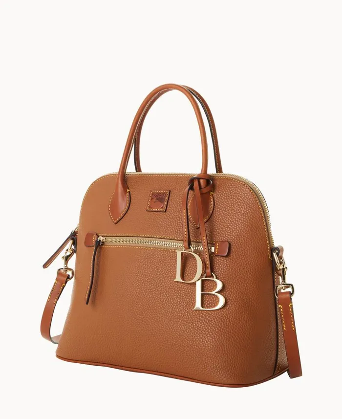 Dooney and Bourke Pebble Grain Large Domed Satchel Caramel WomenMen Satchels Dooney and Bourke Pebble Grain Large Domed Satchel Caramel WomenMen Satchels