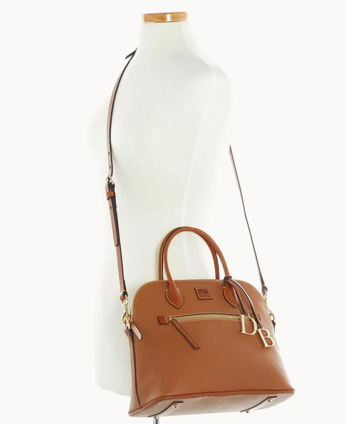 Dooney and Bourke Pebble Grain Large Domed Satchel Caramel WomenMen Satchels Dooney and Bourke Pebble Grain Large Domed Satchel Caramel WomenMen Satchels