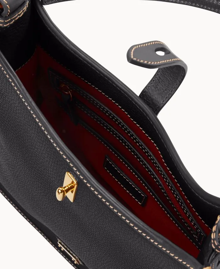 Dooney and Bourke Pebble Grain Messenger Black Black WomenMen Shoulder Bags