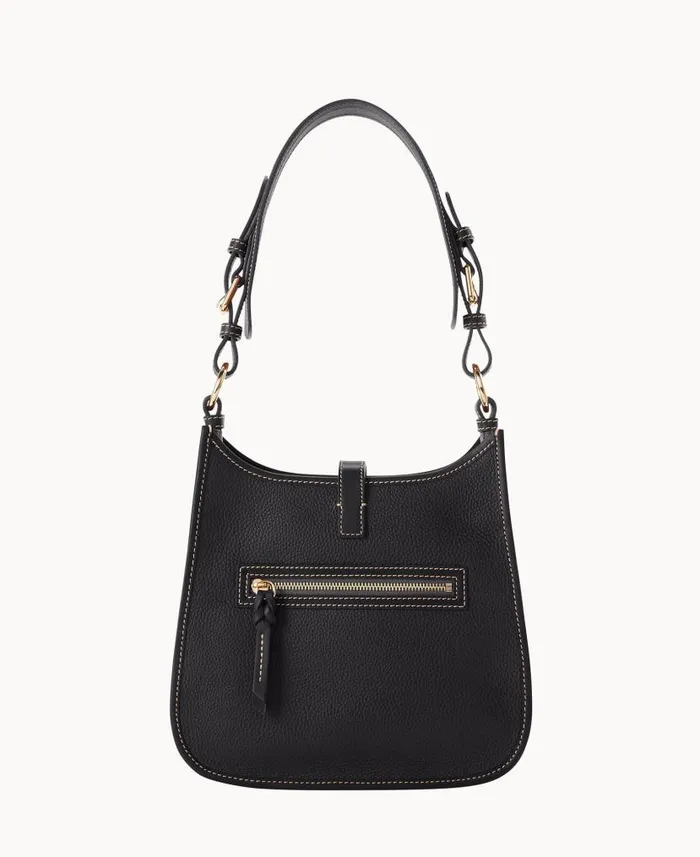 Dooney and Bourke Pebble Grain Messenger Black Black WomenMen Shoulder Bags