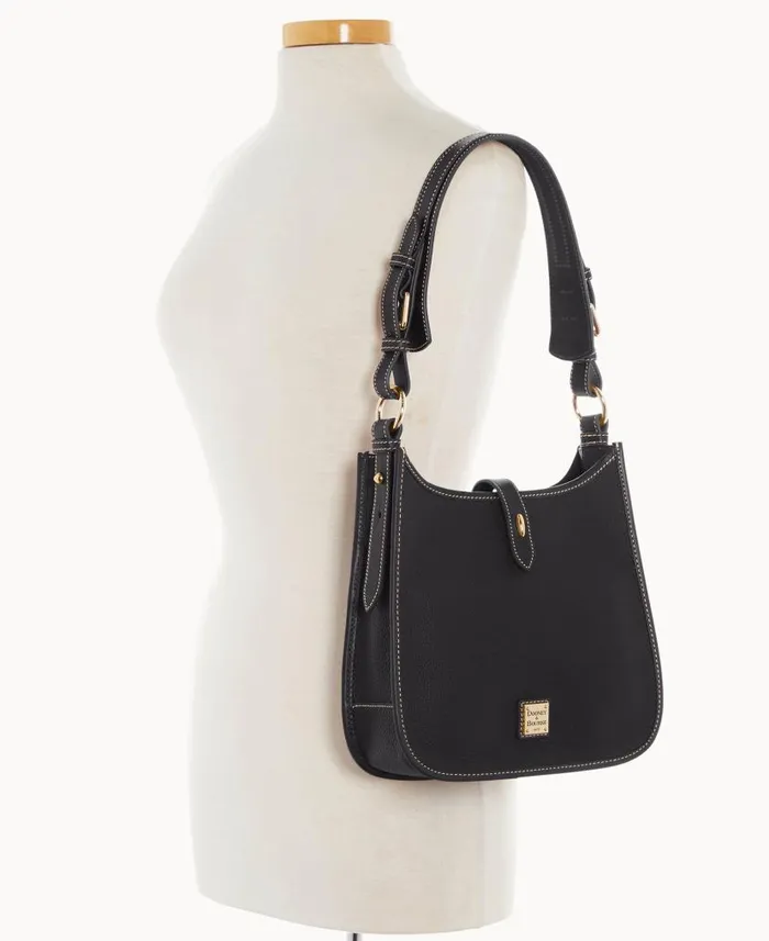 Dooney and Bourke Pebble Grain Messenger Black Black WomenMen Shoulder Bags