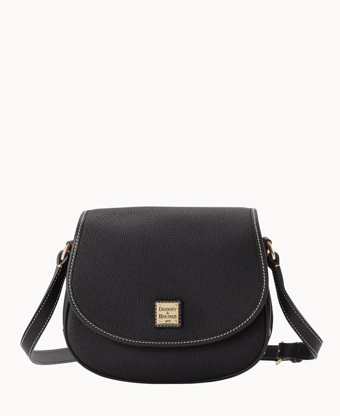 Dooney and Bourke Pebble Grain Saddle Bag Black Black WomenMen Crossbodies