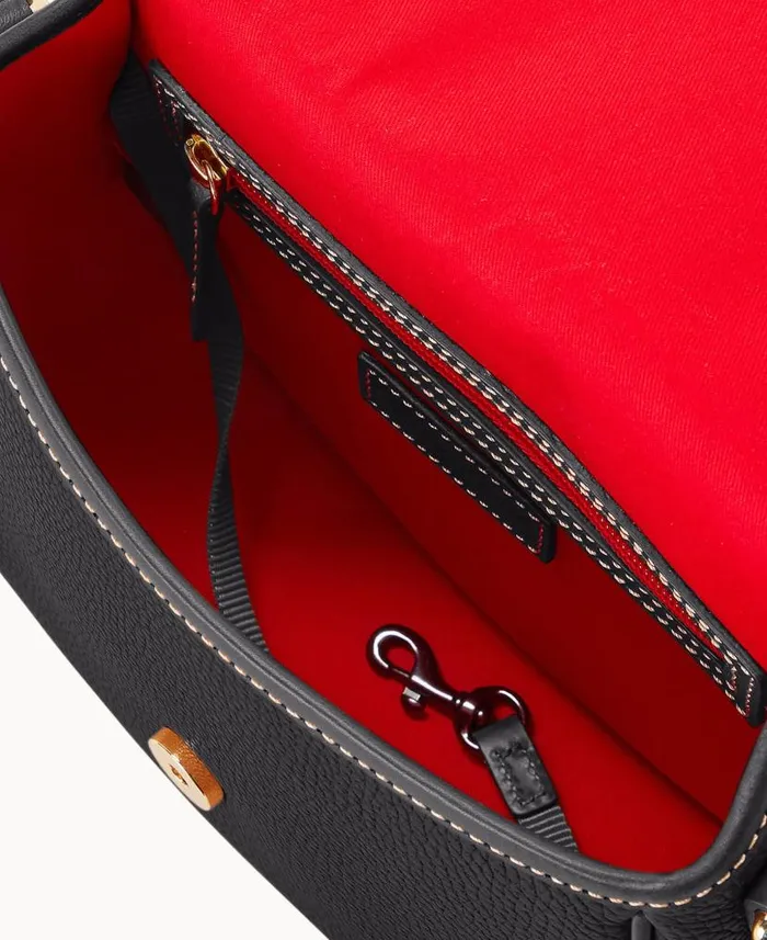 Dooney and Bourke Pebble Grain Saddle Bag Black Black WomenMen Crossbodies