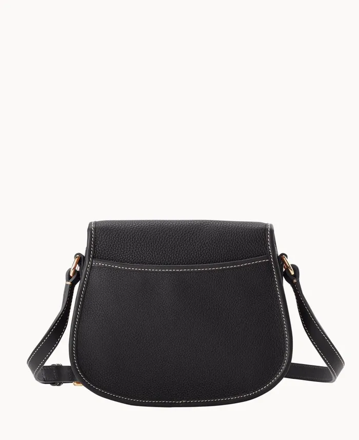 Dooney and Bourke Pebble Grain Saddle Bag Black Black WomenMen Crossbodies