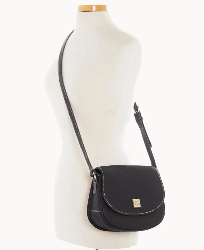 Dooney and Bourke Pebble Grain Saddle Bag Black Black WomenMen Crossbodies