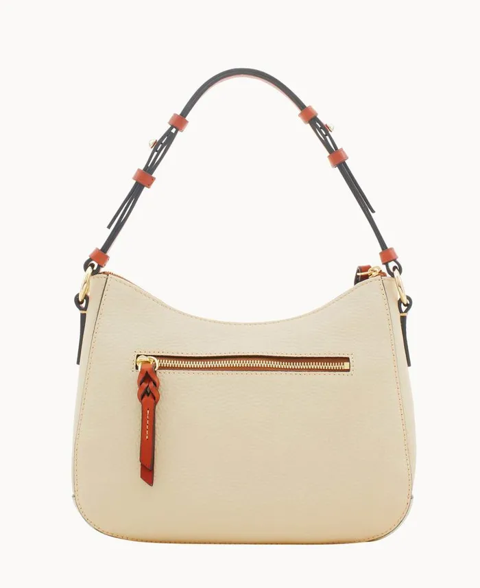 Dooney and Bourke Pebble Grain Small Kiley Hobo Bone WomenMen Shoulder Bags