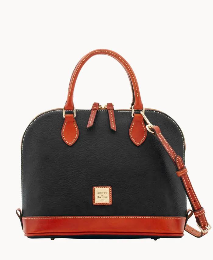 Dooney and Bourke Pebble Grain Zip Zip Satchel Black WomenMen Satchels