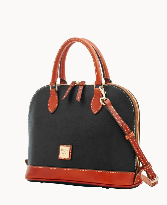 Dooney and Bourke Pebble Grain Zip Zip Satchel Black WomenMen Satchels