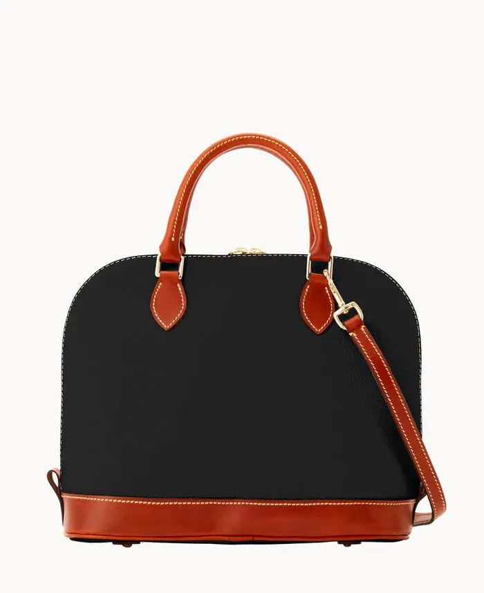 Dooney and Bourke Pebble Grain Zip Zip Satchel Black WomenMen Satchels
