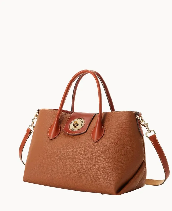 Dooney and Bourke Pebble Turnlock Handle Tote 30 Caramel WomenMen Totes