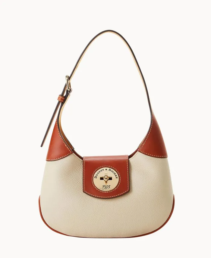 Dooney and Bourke Pebble Turnlock Hobo 26 Bone WomenMen Shoulder Bags