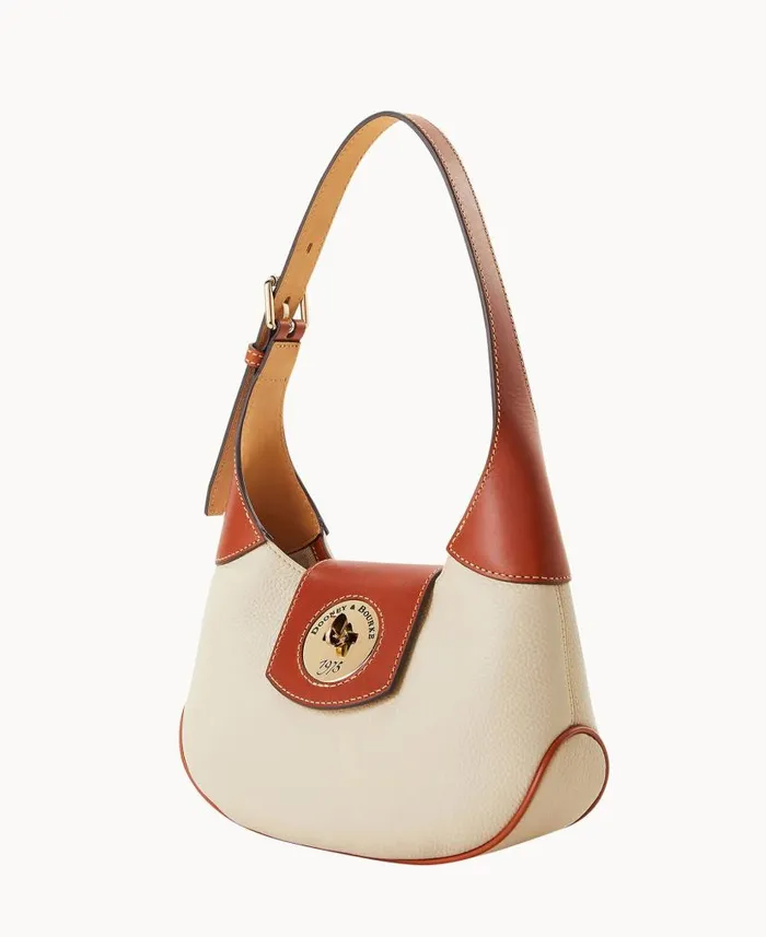 Dooney and Bourke Pebble Turnlock Hobo 26 Bone WomenMen Shoulder Bags