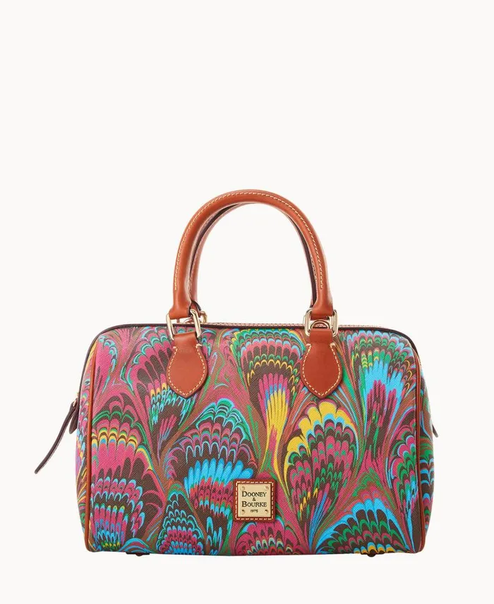 Dooney and Bourke Plumes Barrel Satchel Brown WomenMen Satchels