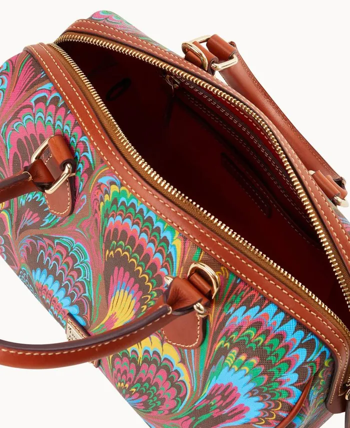 Dooney and Bourke Plumes Barrel Satchel Brown WomenMen Satchels
