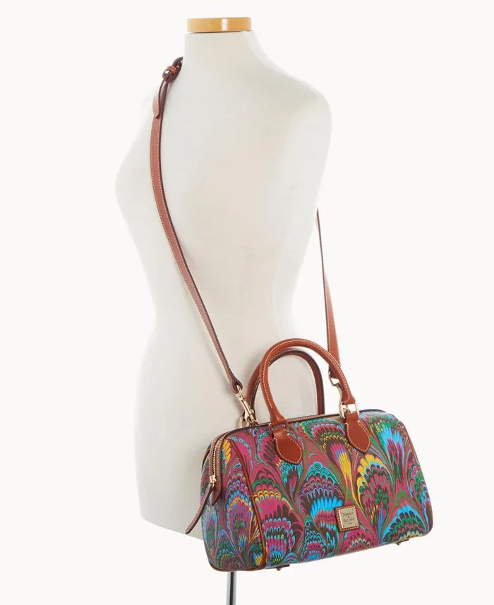 Dooney and Bourke Plumes Barrel Satchel Brown WomenMen Satchels