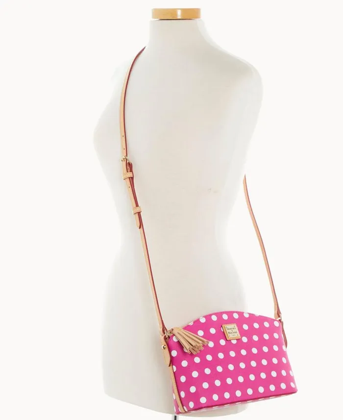Dooney and Bourke Polka Dot Robin Crossbody Fuchsia WomenMen Crossbodies