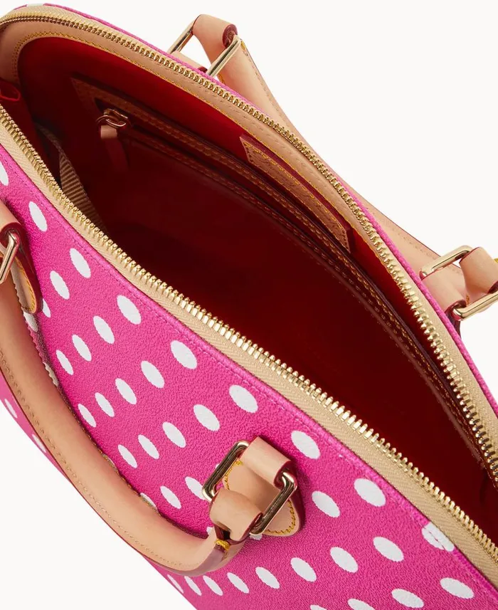 Dooney and Bourke Polka Dot Zip Zip Satchel Fuchsia WomenMen Satchels