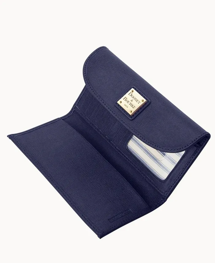 Dooney and Bourke Saffiano Continental Clutch Marine WomenMen Wallets