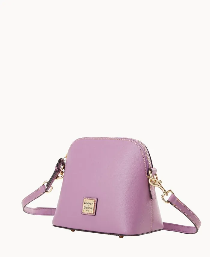 Dooney and Bourke Saffiano Domed Crossbody Light Mauve WomenMen Crossbodies