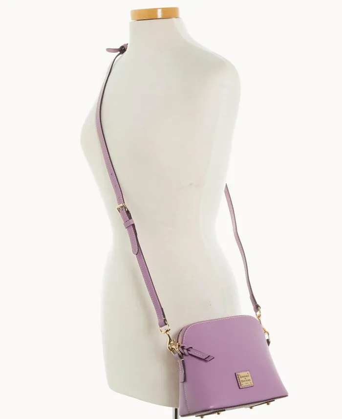 Dooney and Bourke Saffiano Domed Crossbody Light Mauve WomenMen Crossbodies