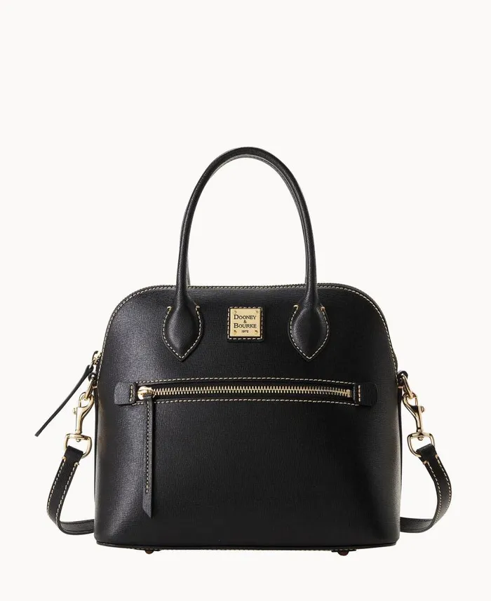 Dooney and Bourke Saffiano Domed Satchel Black WomenMen Satchels