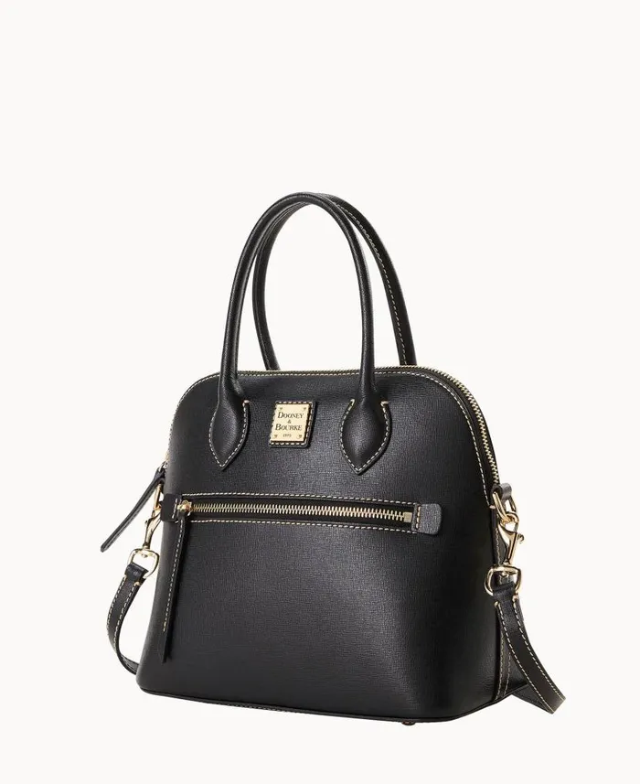 Dooney and Bourke Saffiano Domed Satchel Black WomenMen Satchels