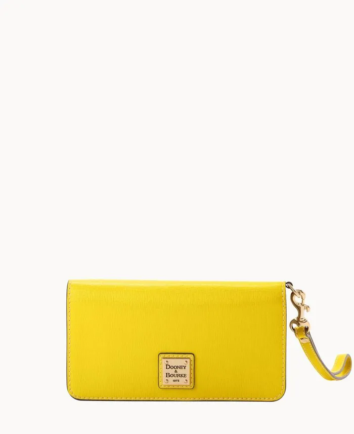 Dooney and Bourke Saffiano Fey Phone Wristlet Forsythia WomenMen Wallets