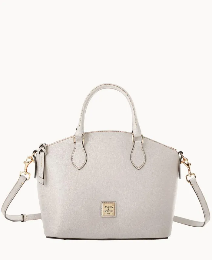 Dooney and Bourke Saffiano Geena Satchel Ecru WomenMen Shoulder Bags