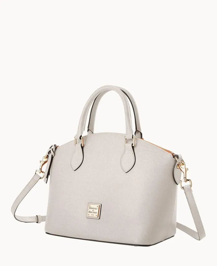 Dooney and Bourke Saffiano Geena Satchel Ecru WomenMen Shoulder Bags