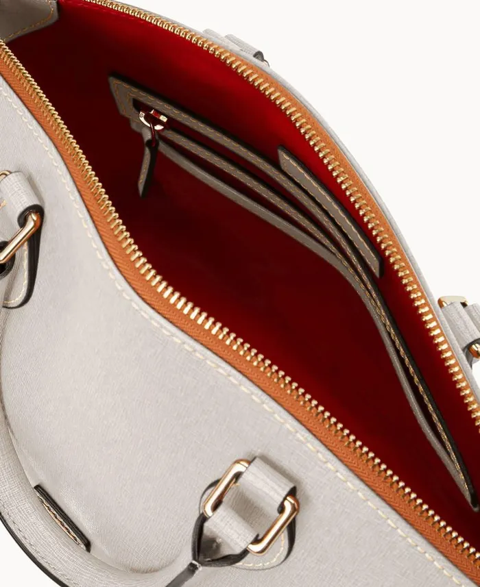Dooney and Bourke Saffiano Geena Satchel Ecru WomenMen Shoulder Bags