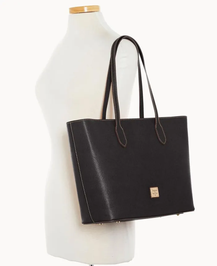 Dooney and Bourke Saffiano Large Tote Black WomenMen Shoulder Bags