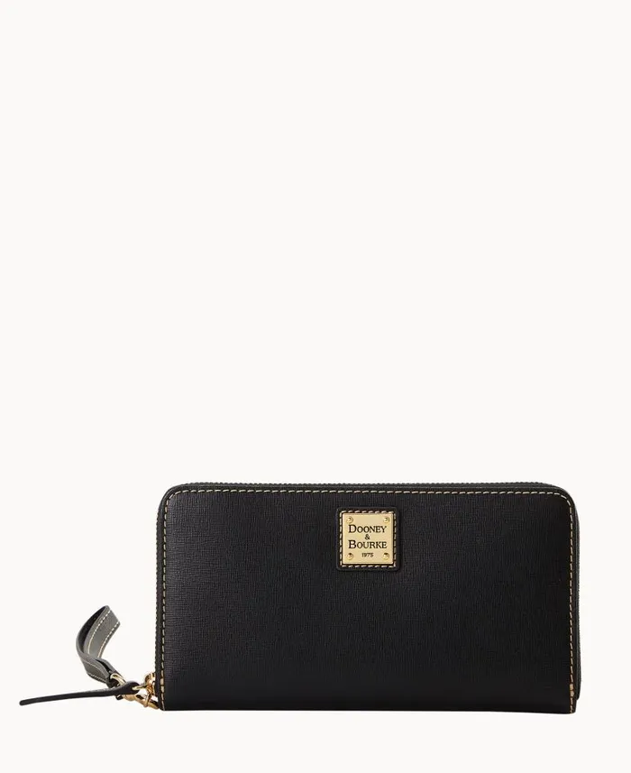 Dooney and Bourke Saffiano Large Zip Around Wristlet Crossbody Black WomenMen Crossbodies Dooney and Bourke Saffiano Large Zip Around Wristlet Crossbody Black WomenMen Crossbodies