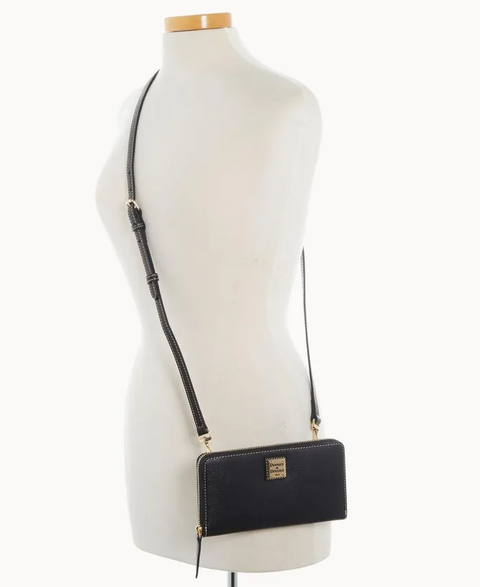 Dooney and Bourke Saffiano Large Zip Around Wristlet Crossbody Black WomenMen Crossbodies Dooney and Bourke Saffiano Large Zip Around Wristlet Crossbody Black WomenMen Crossbodies
